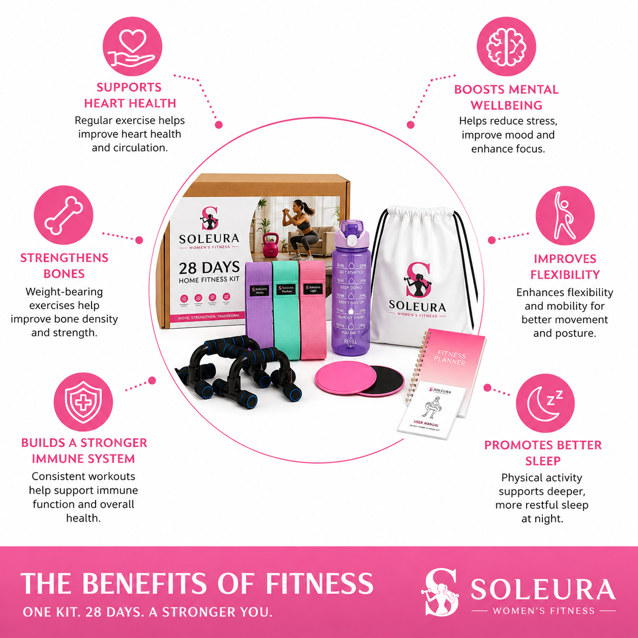 SOLEURA - 28-Day Home Fitness Kit For Women [Beginners]