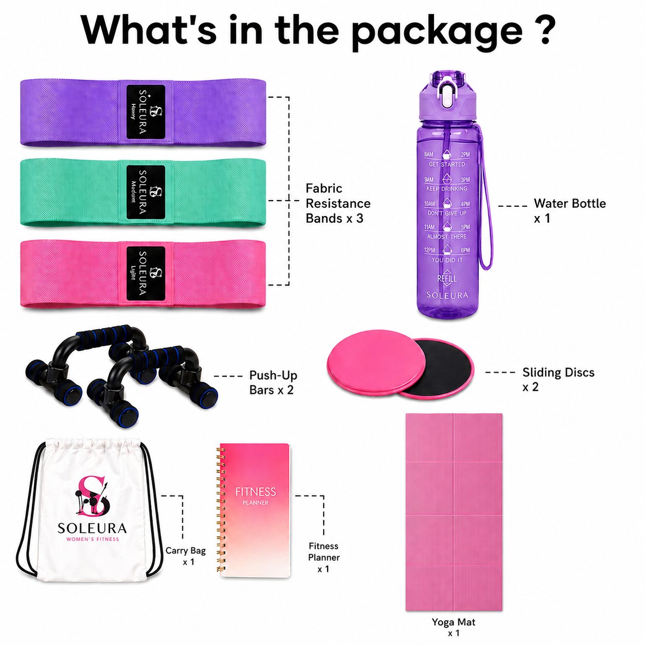 SOLEURA - 28-Day Home Fitness Kit For Women [Beginners]